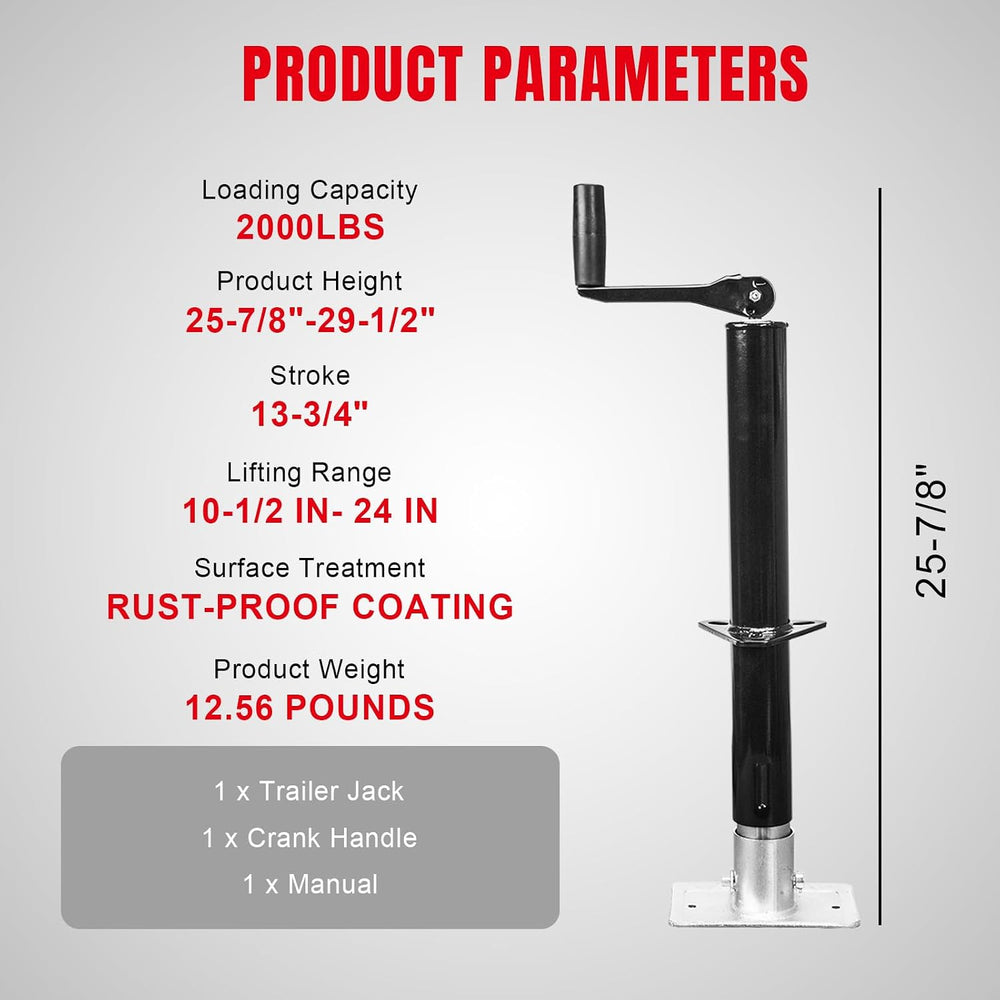 Road DAWG A-Frame Trailer Jack, 2,000 LBs Capacity, 14 Inches Vertical Travel...