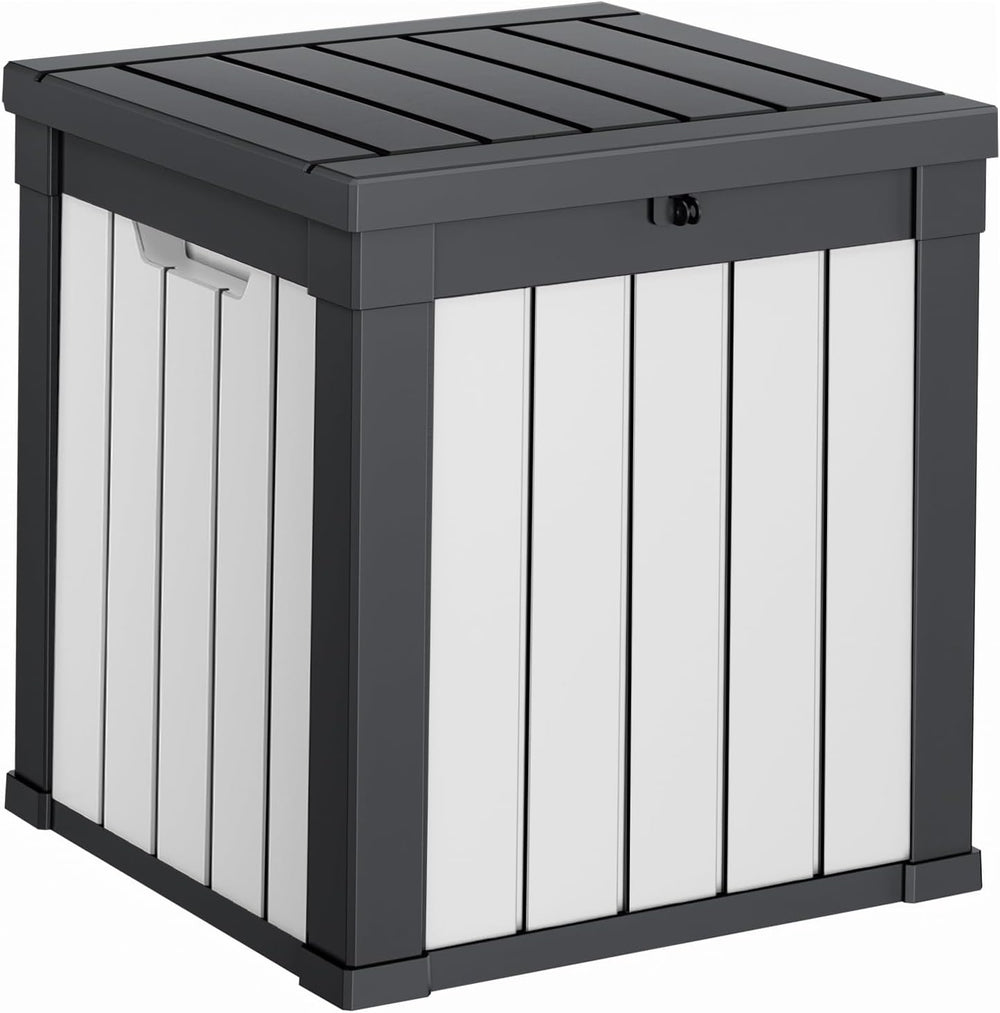 PatioZen 50 Gallon Resin Deck Box, Lockable Patio Outdoor Storage Box for Fur...
