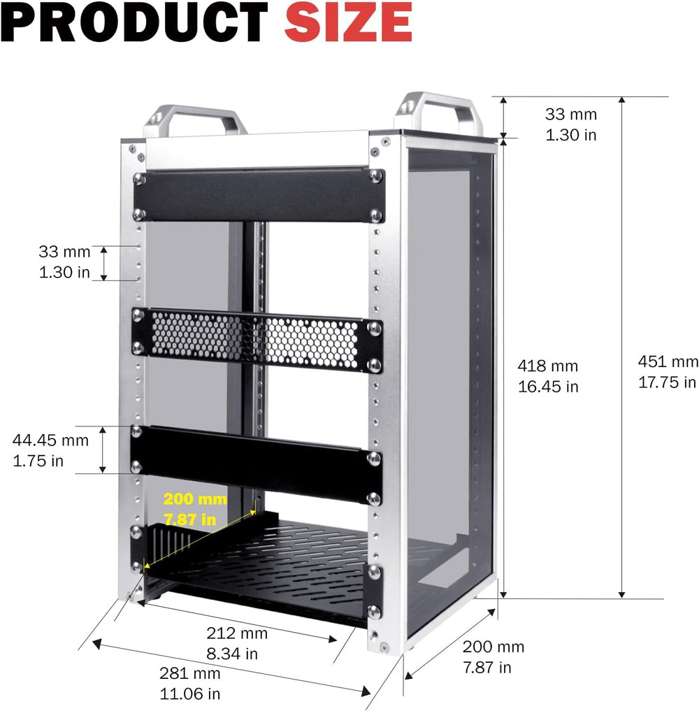 GeeekPi 8U Network Rack, 10 inch Mini Server Rack for Network, Servers, Audio...