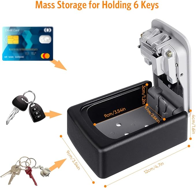 Key Lock Box Wall Mounted, Fayleeko 4 Digit Combination Lockbox (4Pack)
