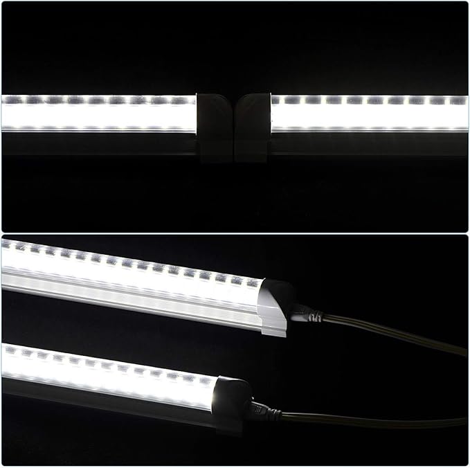T8 LED Light Tube, 4FT 60W, 6500K Cool White Clear Cover, 4FT Tube Light (25PCS)