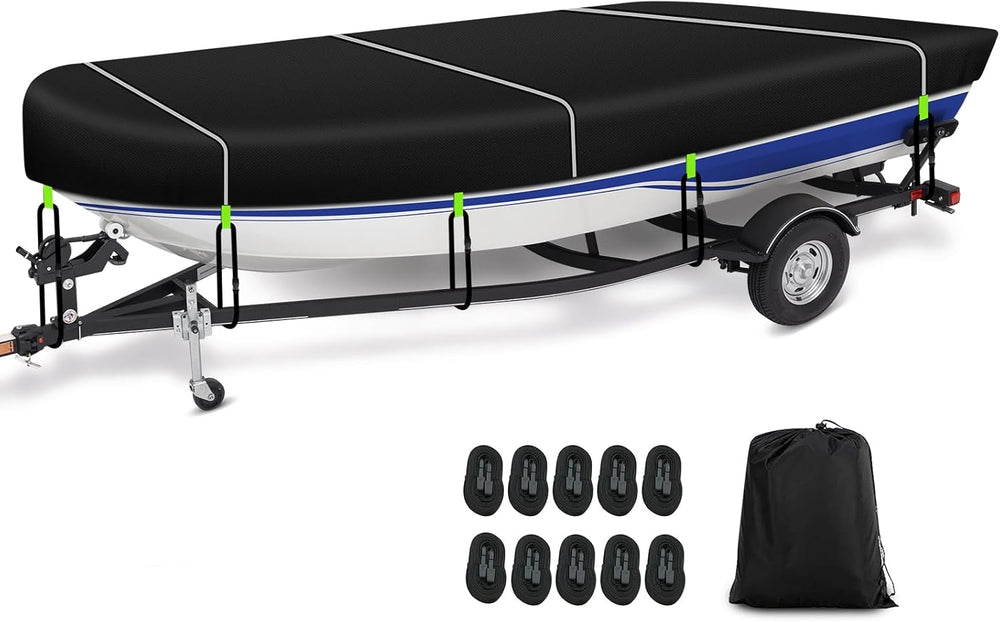 900D Oxford Jon Boat Cover 14-16FT, Waterproof Trailerable