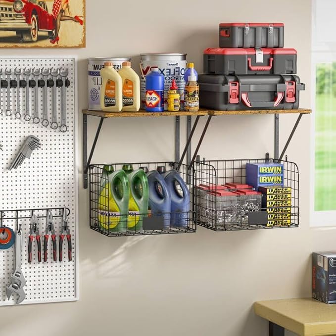 2 Pack Garage Shelves Wall Mounted