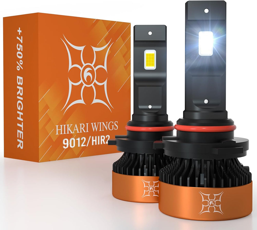 HIKARI WINGS 9012 HIR2 LED Fog light, 30000LM Pure White 6000K LED Bulbs (Pac...