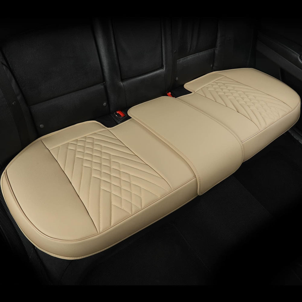 GIANT PANDA Premium PU Leather Rear Car Seat Cover Protector, Luxury Adjustab...