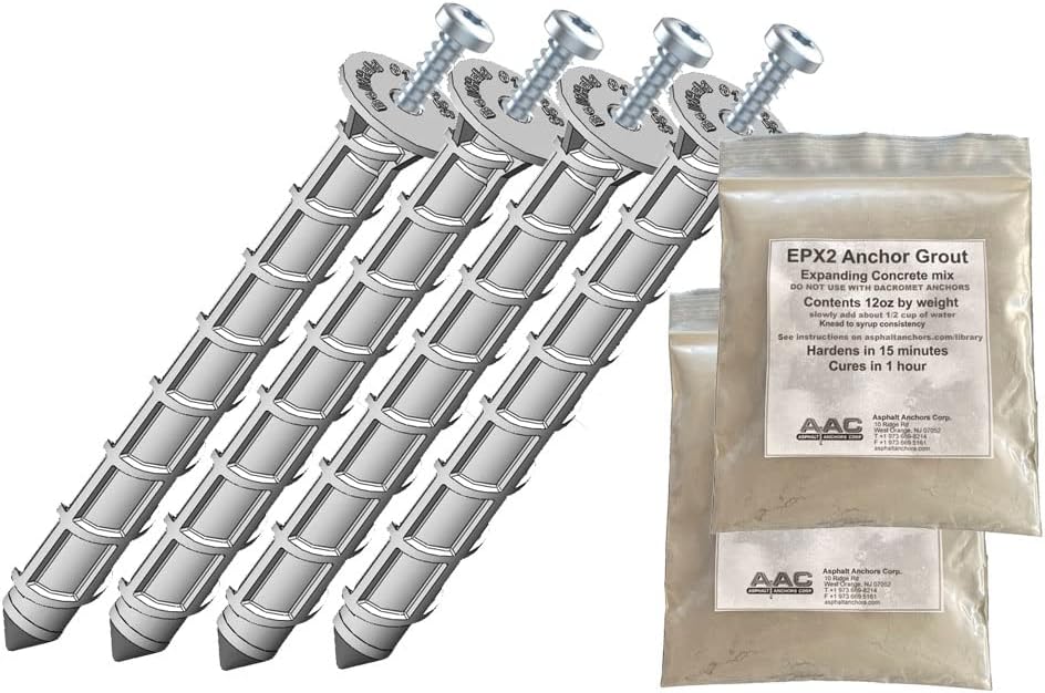 amAK-4 Asphalt Anchor & Grout Kit - Four 1200 lbs. am625 Chemical Anchors...