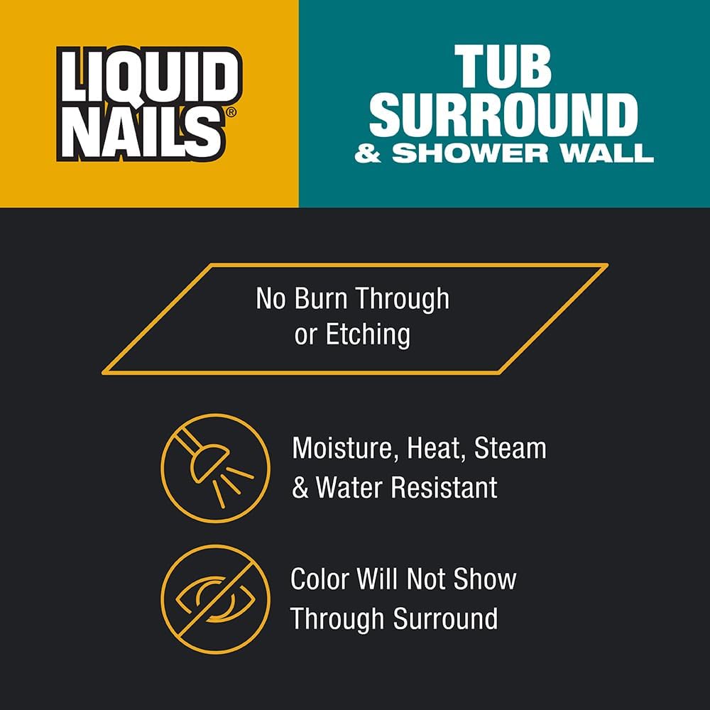 Tub Surround 10 oz Bright White Low VOC Interior Tub and Shower Adhesive, 6 Pack