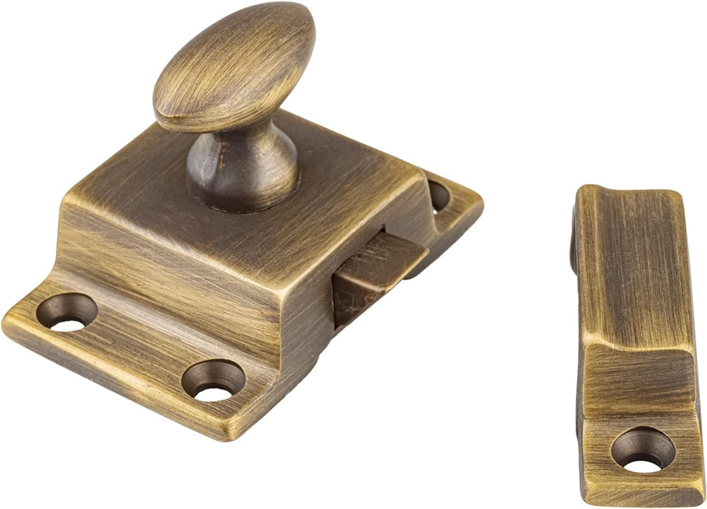 Small Heavy Duty Antique Brass Cabinet Door Latch - 1-3/4" × 1-3/4"...