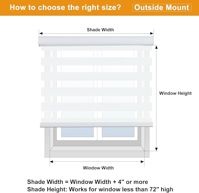 Persilux Zebra Blinds for Windows, Cordless Roller Shades Window Treatments