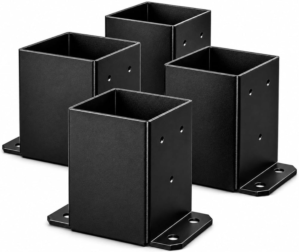 4x4 Post Base, 4x4 Post Bracket 4Pcs, Inner Size 3.6x3.6 inch Fence Post Anch...