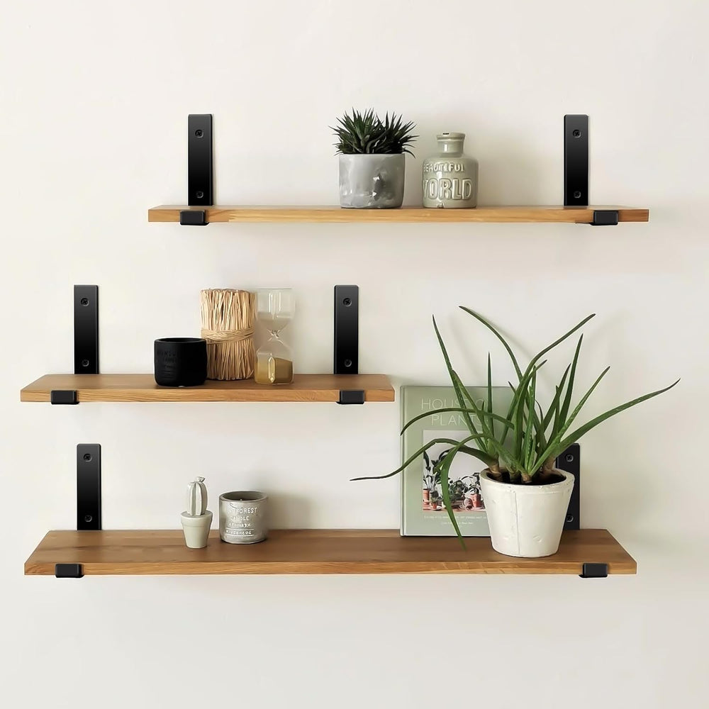 12 Pack - 11.25" L x 6" H x 1.5" W J Lip Shelf Brackets Rustic...