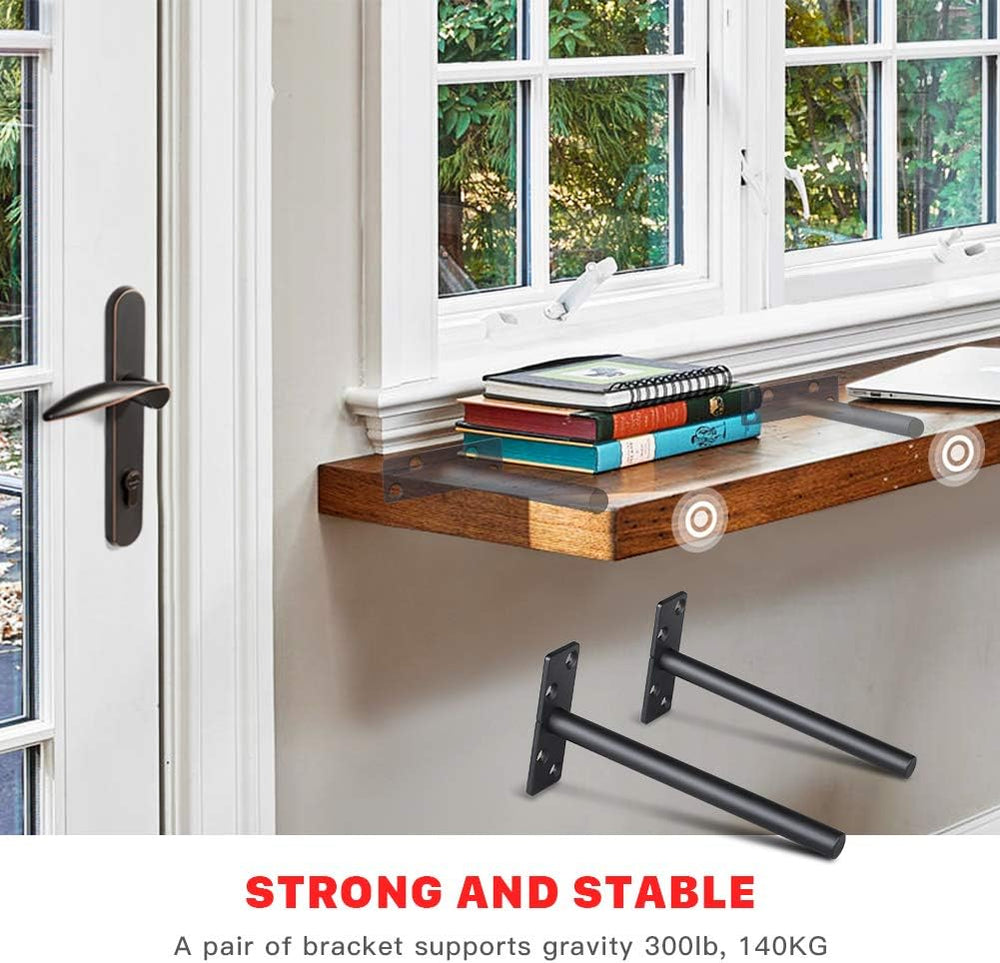 6 Inch Hidden Floating Shelf Brackets, Heavy Duty 300 lbs Capacity, Rustproof...