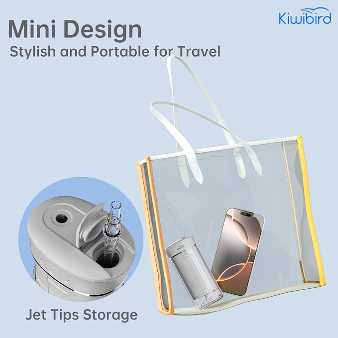 KIWIBIRD Mini Water Flosser for Travel, Ultra-Portable Cordless Oral Irrigator