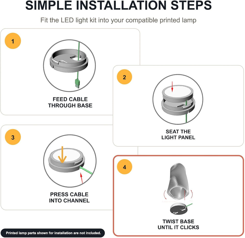 LED Lamp Kit 001, 3D Printing Model Kit, 6000K Cold Light, 10 Pack