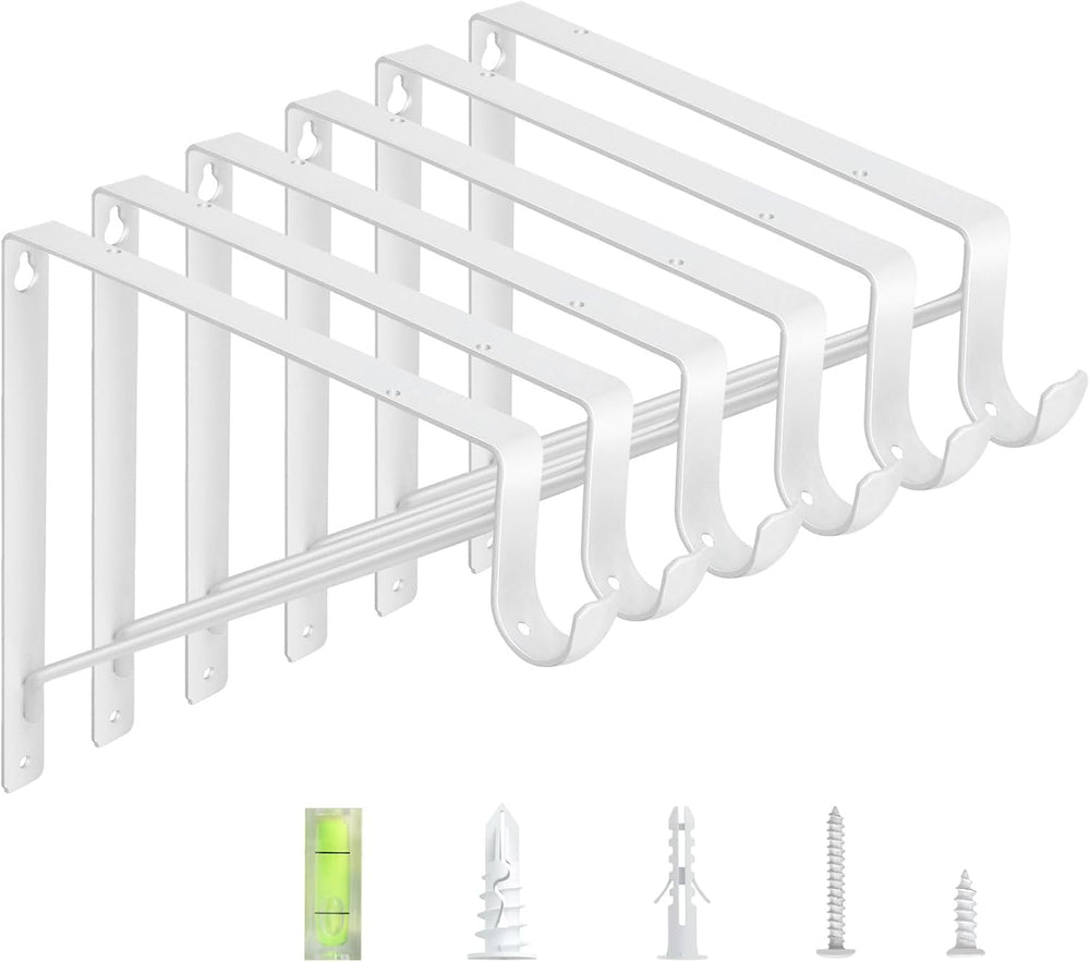 6-Pack Closet Rod Bracket, 10.8x10.8Inch Closet Shelf Brackets Heavy Duty Wal...