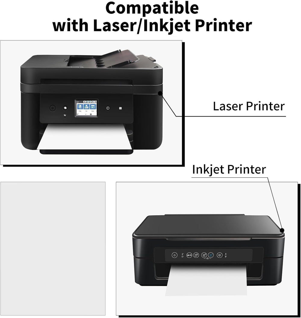 500 Sheets 500 Labels Full Sheet Label Sticker Paper for Laser & Inkjet P...