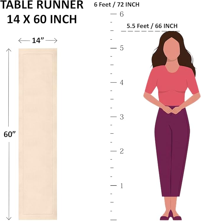Solino Home Linen Cinnamon Hemstitch Table Runner 60 Inches - 100% Pure Linen...