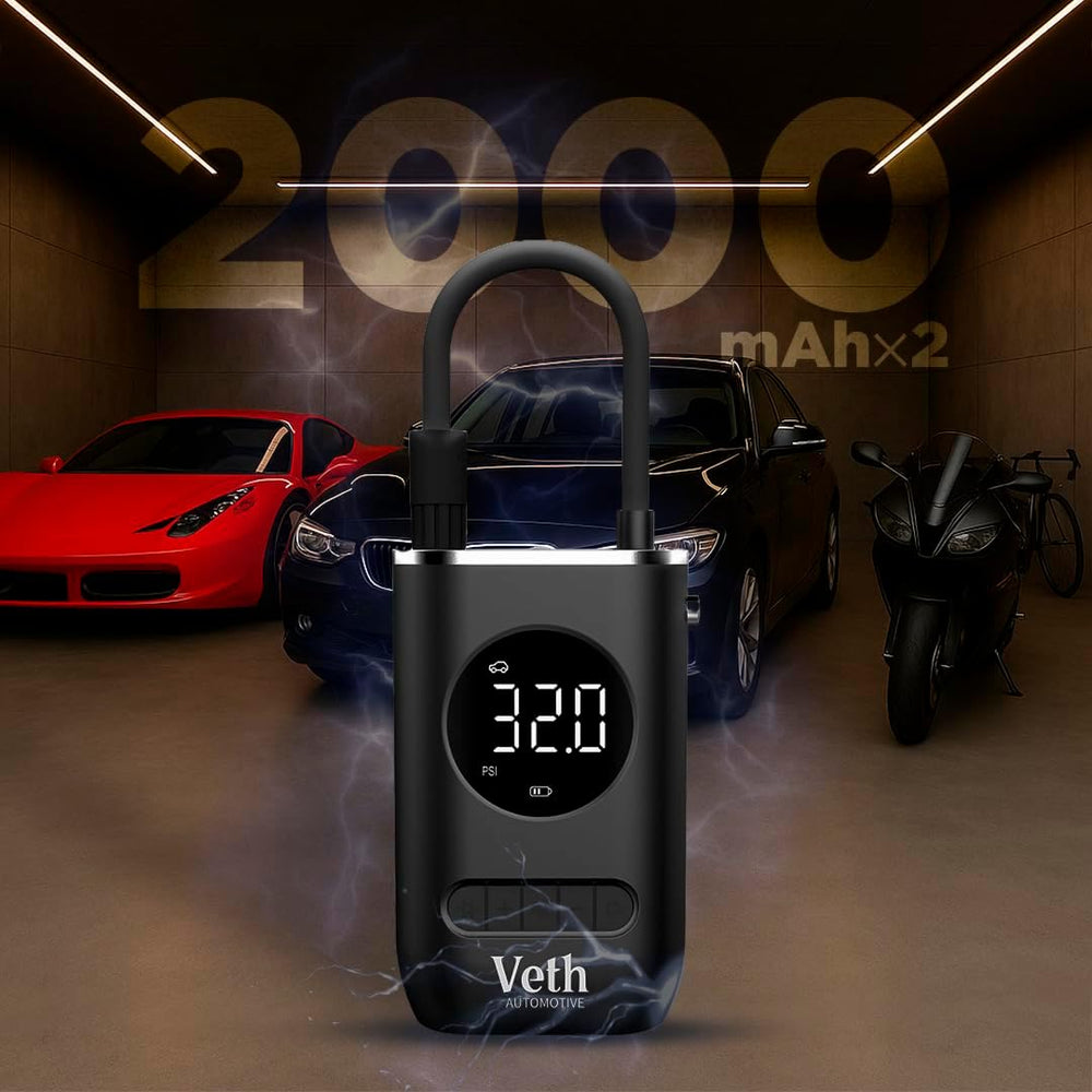 VT03 Portable Tire Inflator, 150 PSI Cordless Air Pump