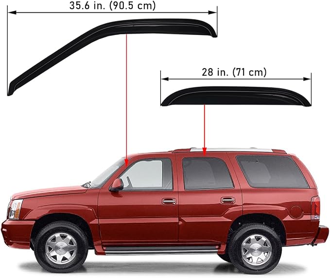 Lightronic Extra Durable Tape-on Auto Vent Window Visor, Fit 2000-2006 (4Pcs)