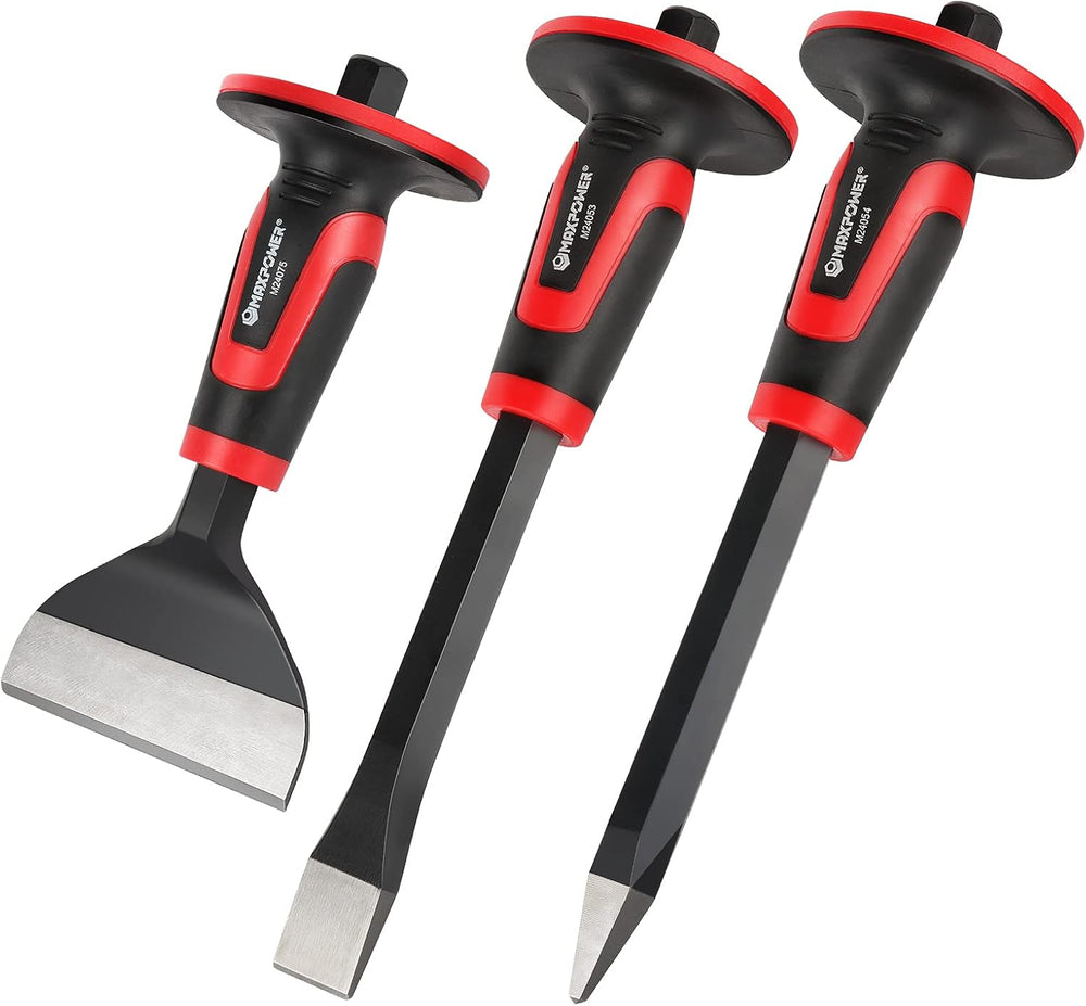 MAXPOWER Masonry Chisels, 11" Point Chisel, Flat Chisels, 8" Brick ...