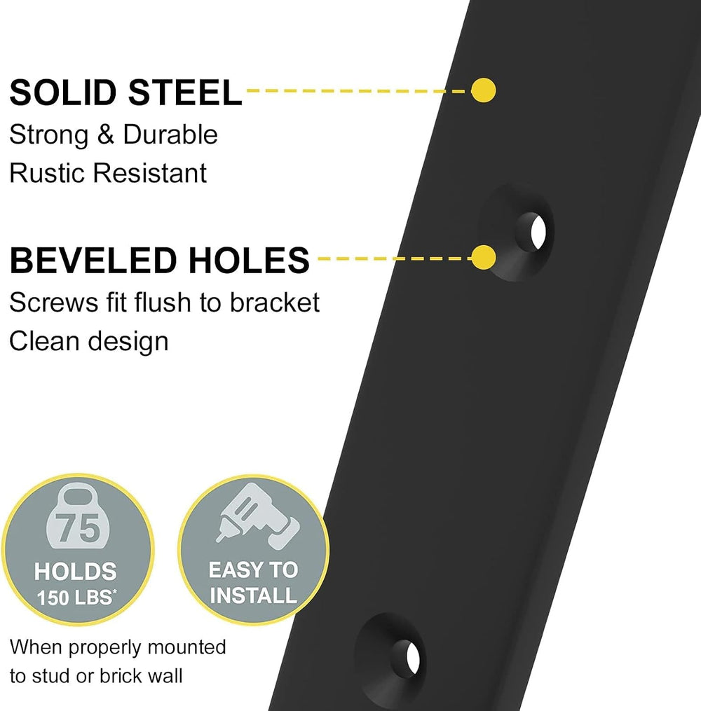 WEKIS Shelf Bracket, Heavy Duty Floating Shelf Brackets 10-Inch Long, 10-Pack...