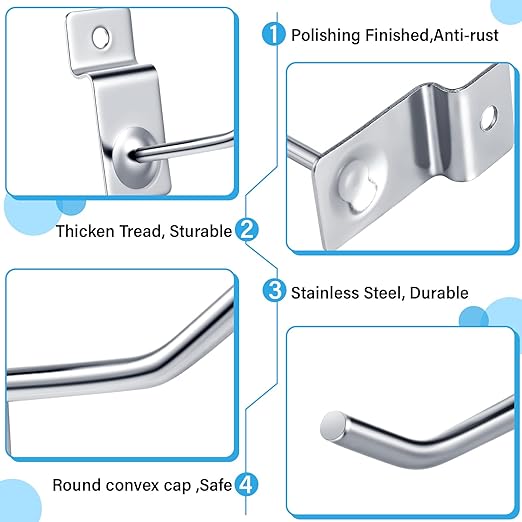 Moxweyeni 100 Pcs Heavy Duty Slatwall Panel Hooks Hanging Metal Slat Wall