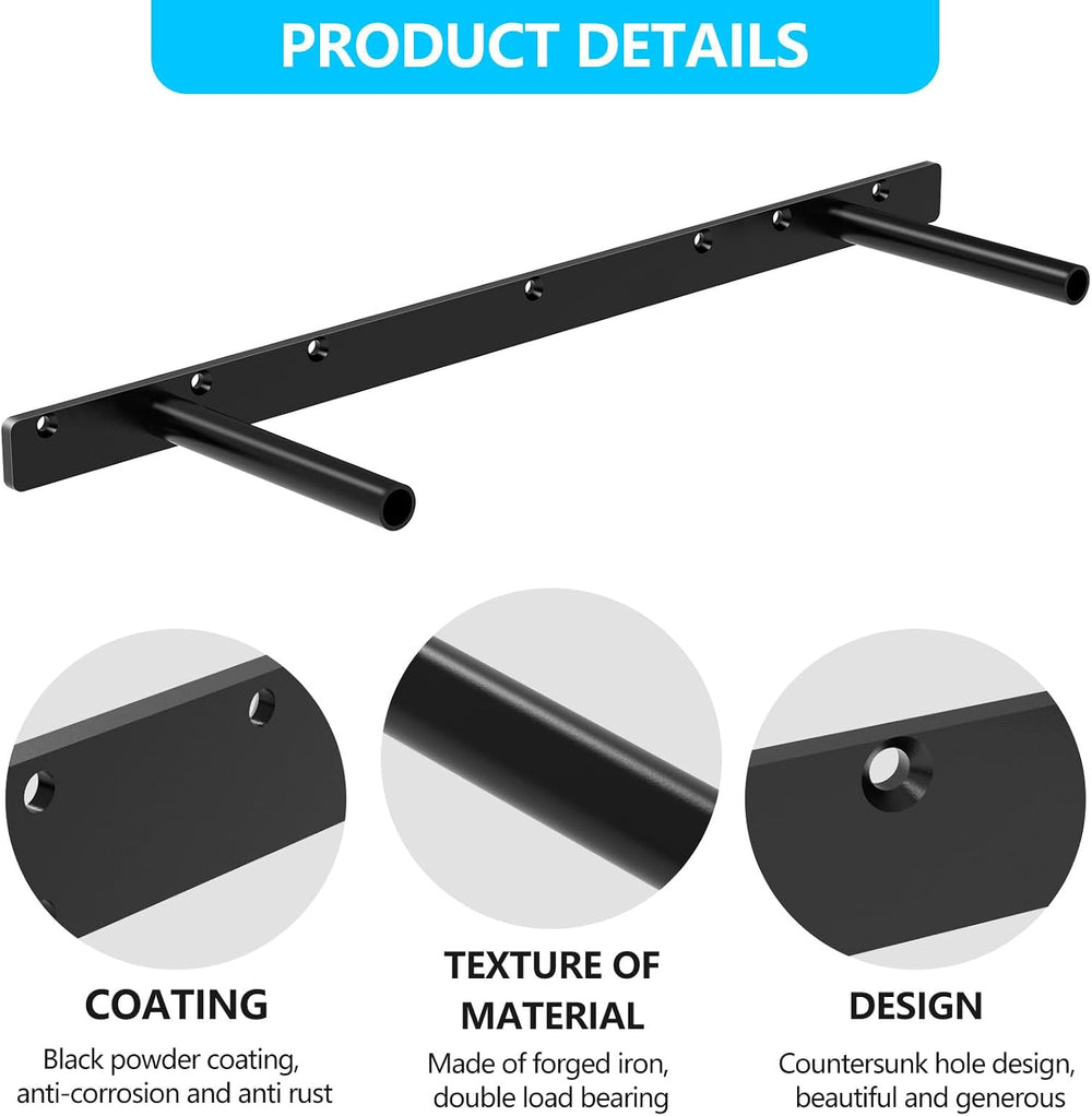 2pcs Floating Shelf Bracket, 22" Heavy Duty Hidden Shelf Brackets Hardwa...