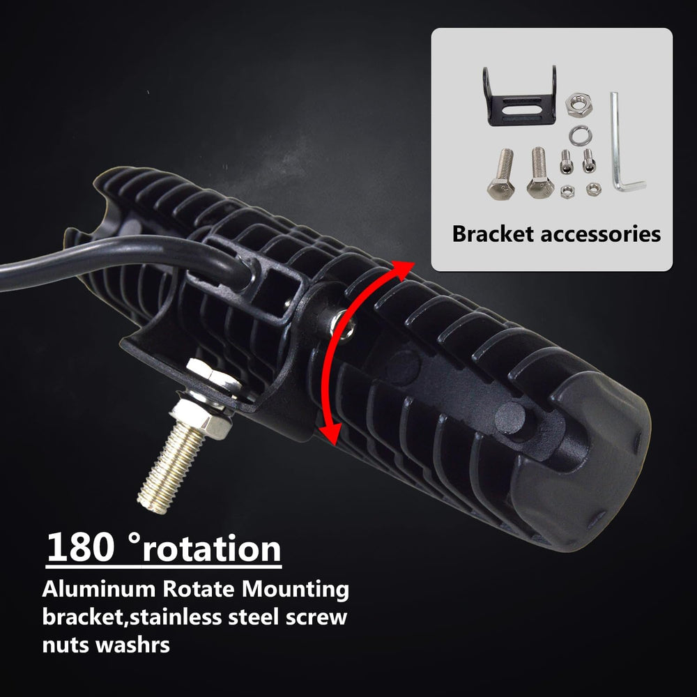 AUXTINGS 10 Pcs 6 inch 18W Spot LED Work Light Bar 12V 24V Off Road Car Drivi...