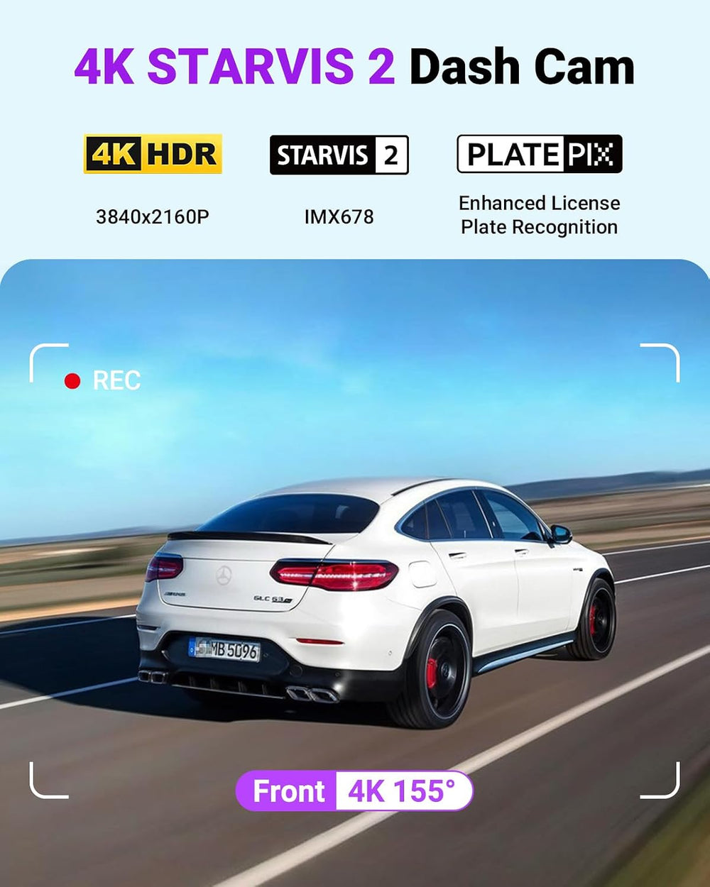 Vantrue S1 Pro Max 4K Dash Cam Front, STARVIS 2 HDR Night Vision