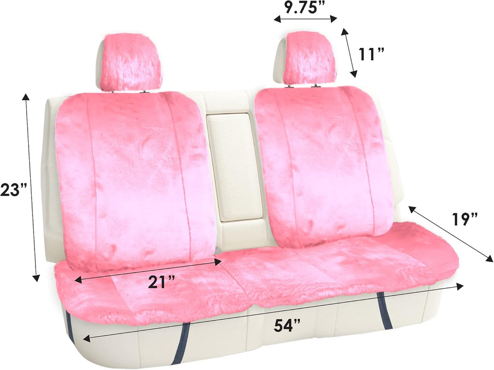 FH Group Doe16 Faux Rabbit Fur Car Seat Cushions, Universal Fit, Fluffy Car S...