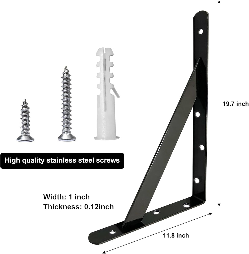 20 Inch Shelf Brackets for Heavy Load, 4 6 8 10 12 14 16 18 Inch Home, Garage...