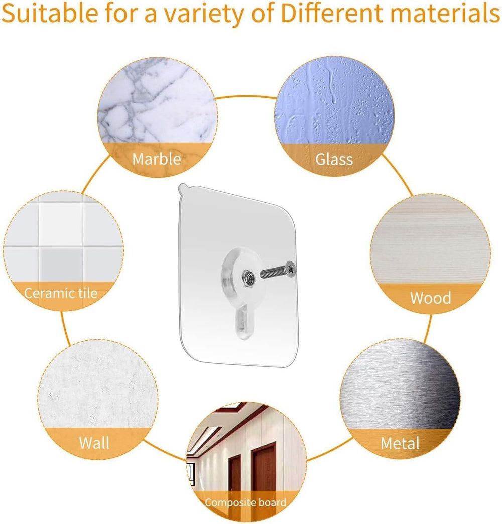 Linwnil Adhesive Screws Wall Mount Hanging Nails No-Trace No Drilling Stick-o...
