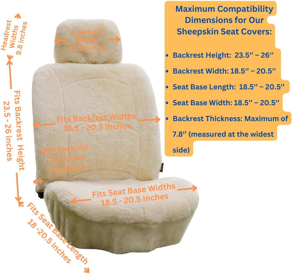 Genuine Sheepskin Seat Cover Lambskin Seat Cover Winter Car Seat Cover Lambs ...