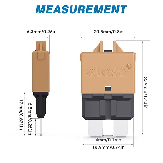 GLOSO Circuit Breakers E39 Manual Reset Low Profile ATC/ATO (25 Pack)