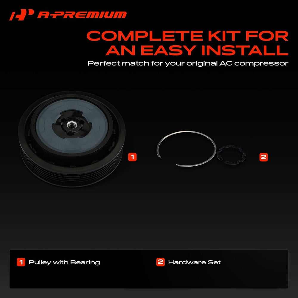 A-Premium Air Conditioner AC Compressor Clutch Pulley With Bearing
