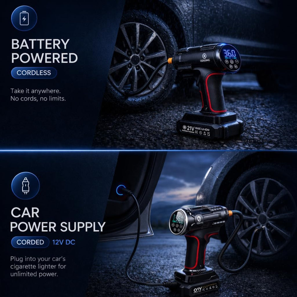 Cordless Air Compressor 160PSI Portable Tire Inflator with 10000mAh Battery &...