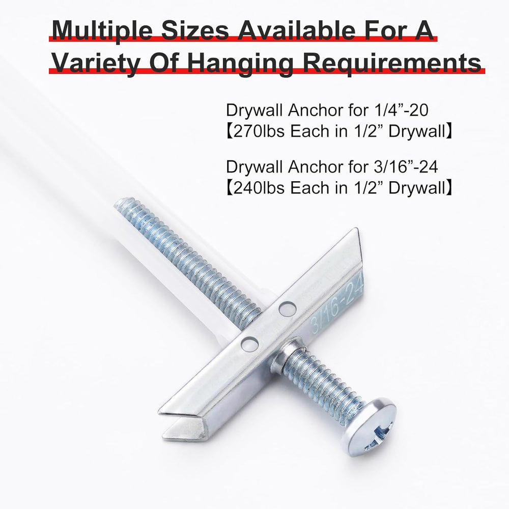 50 Pack Drywall Anchor with Included Bolts for 3/16”-24