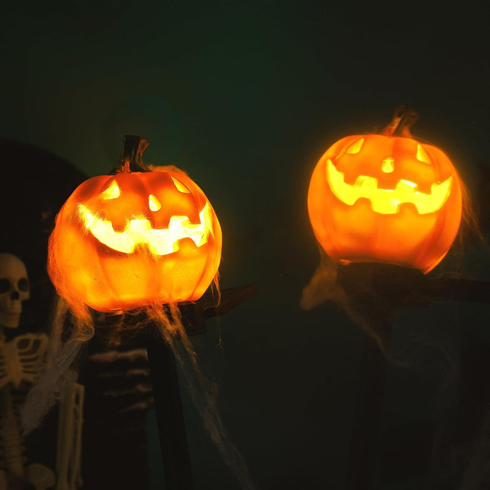 Retisee 4 Pack Halloween Solar Lights Pumpkin, Jack O Lantern Solar Lights