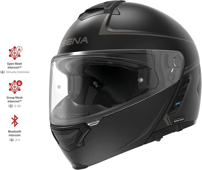 Sena Impulse DOT Flip Up Modular Bluetooth Helmet w/Sound by Harman Kardon Dual