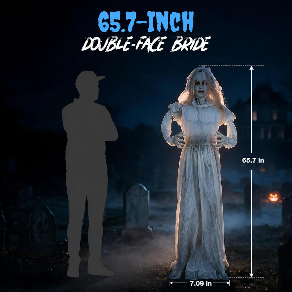 5.5FT Ghost Bride Halloween Animatronics Outdoor Decoration