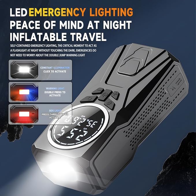 Car Jump Starter with Air Compressor, 3000A Car Emergency Starting Power Supply