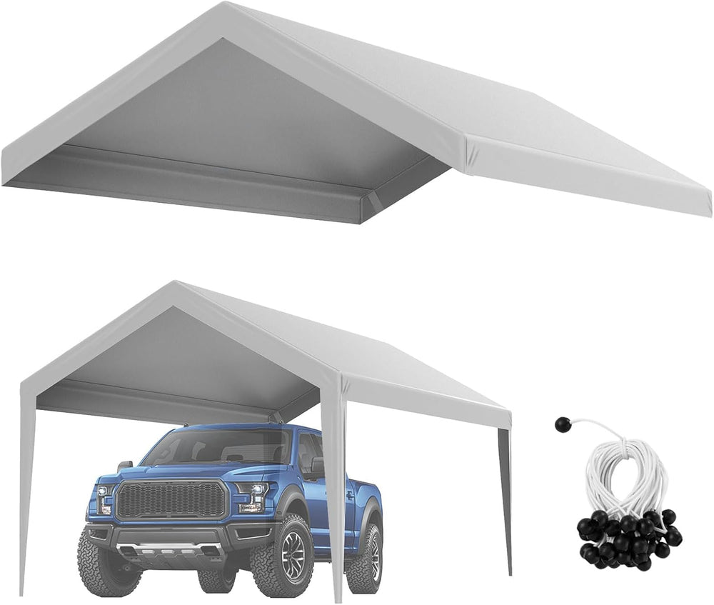 VEVOR Carport Replacement Canopy Cover 10 x 20 ft, Garage Top Tent Shelter Ta...