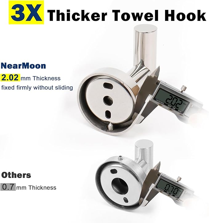 NearMoon Bath Towel Hooks- SUS 304 Stainless Steel Robe Hook Holder, Heavy Du...