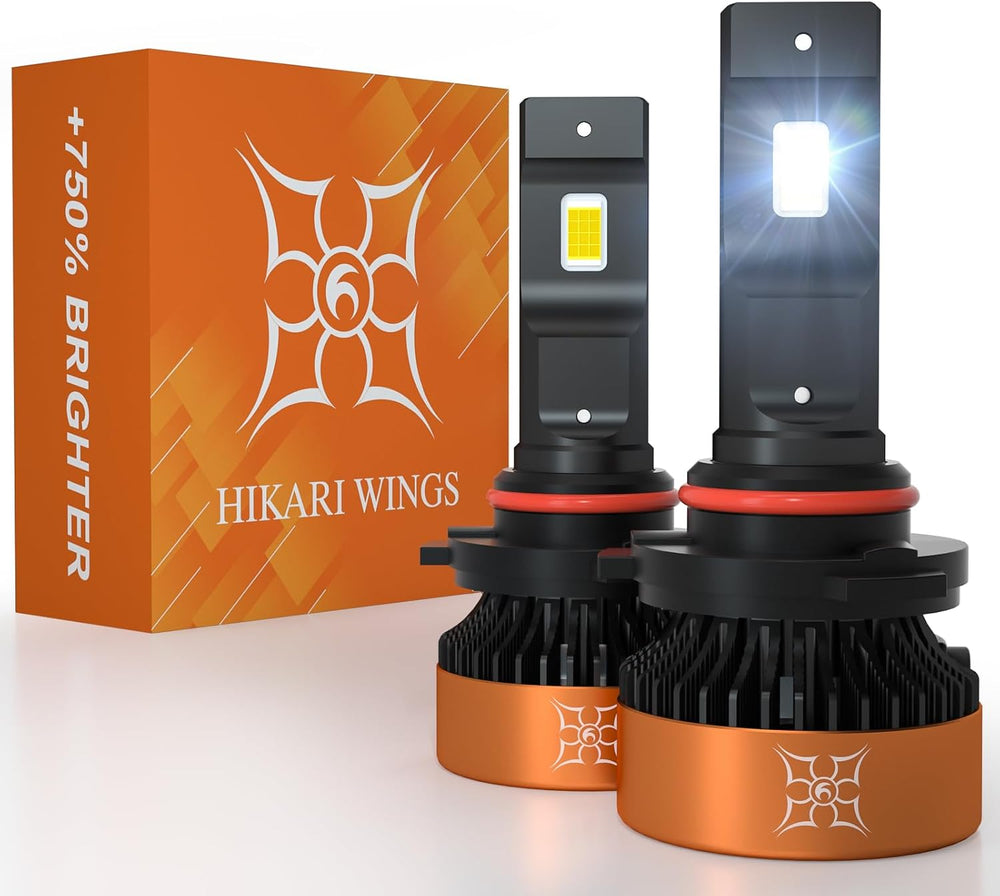 HIKARI WINGS 9005 Foglight Bulbs, 30000LM Super Bright, 6000K Cool White HB3 ...