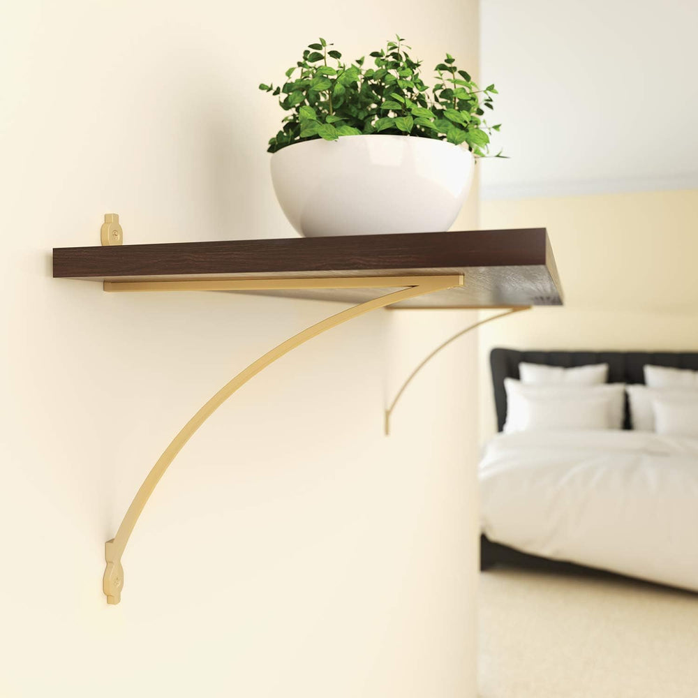 Knape & Vogt Shelf Bracket, Satin Gold, 12-inches, Holds Up to 100 lbs. E...