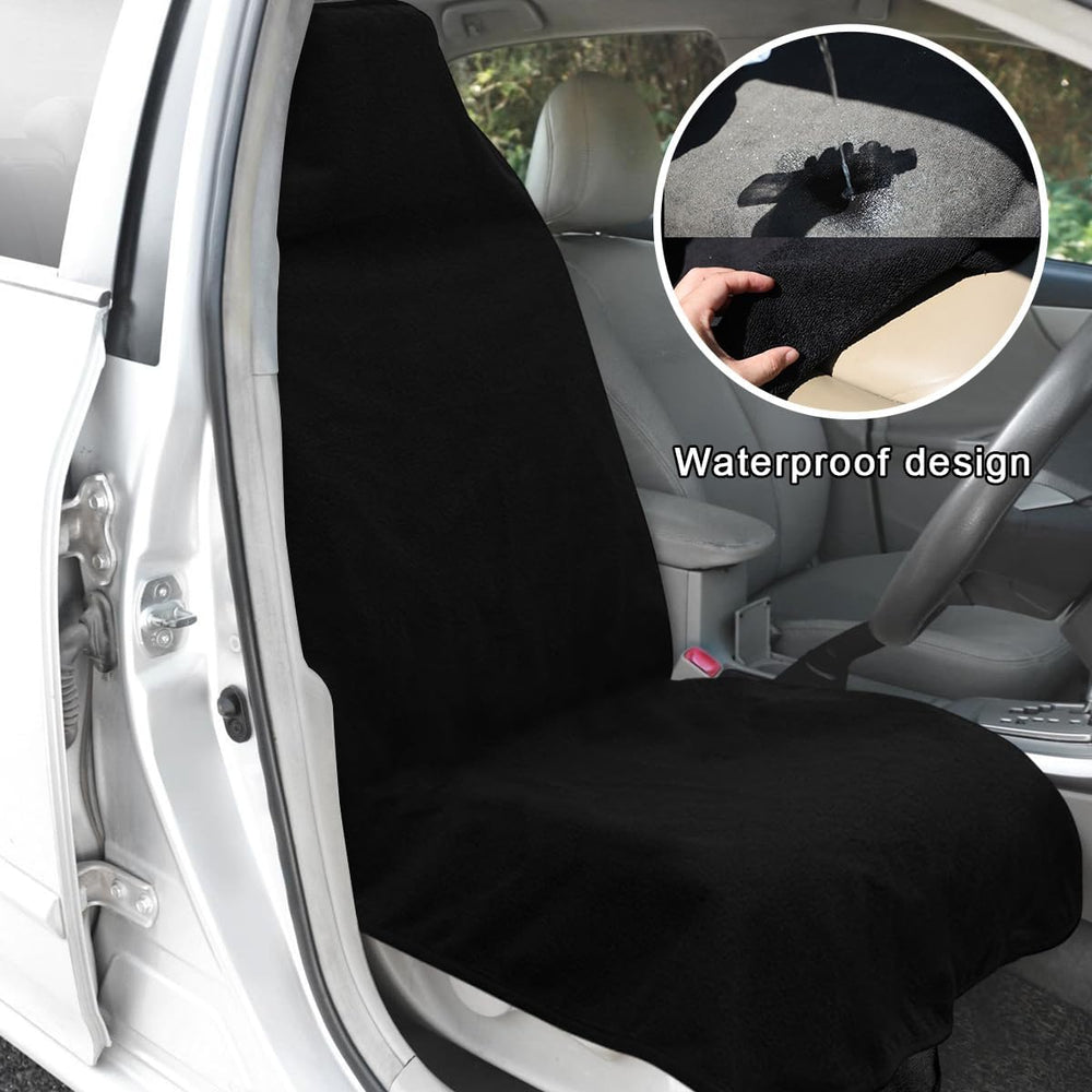 DXNQ 2PCS Car Towel Seat Cover, Waterproof Sweating Non-Slip Premium Soft Tow...
