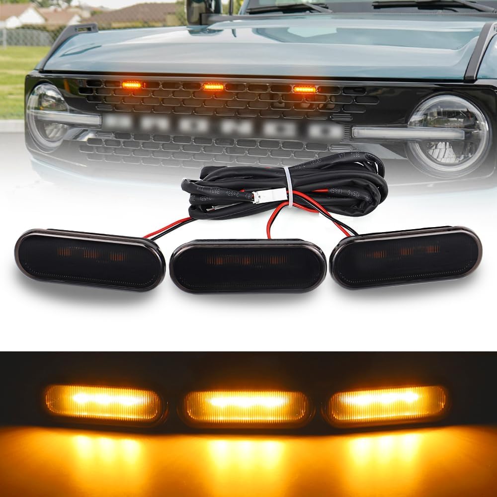 LED Grill Lights for Ford Bronco 2021 2022 2023 2024 2025 2/4-Door Badlands W...