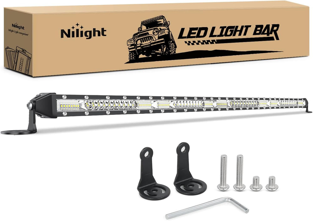 Nilight Slim LED Light Bar 40 Inch 104LED Single Row Spot Flood Combo Fog Lig...