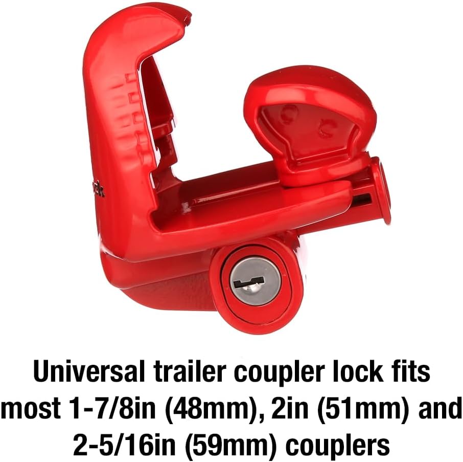 Master Lock Trailer Coupler Lock, Universal Size Fits 1-7/8", 2", a...