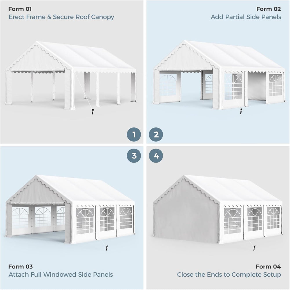 16x20 ft Party Tent Heavy Duty, Outdoor Wedding Commercial Tent